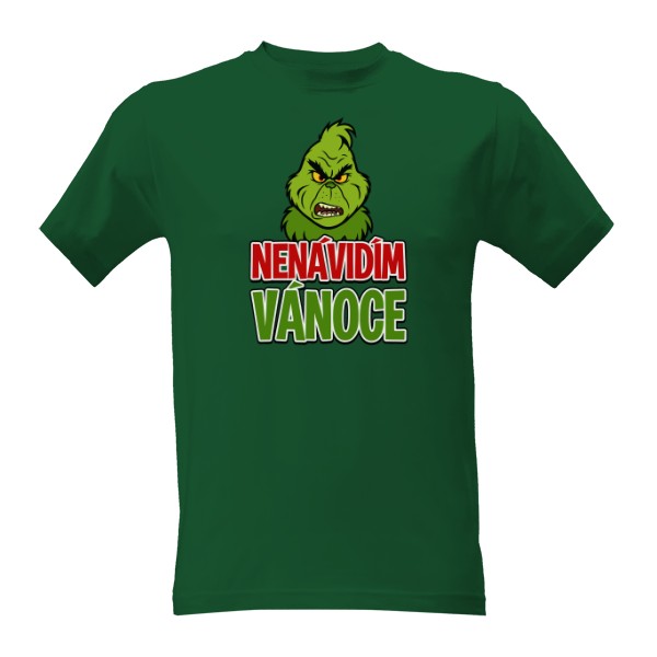 Tričko s potiskem Grinch - Nenávidím Vánoce