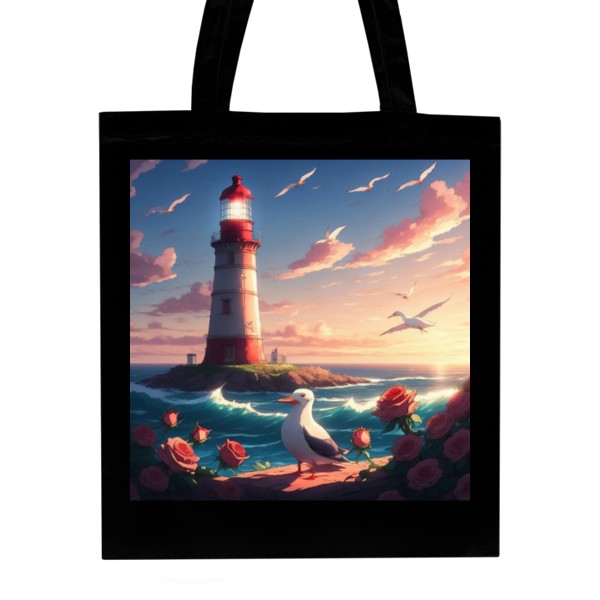 Nákupní taška unisex s potiskem maják a moře 