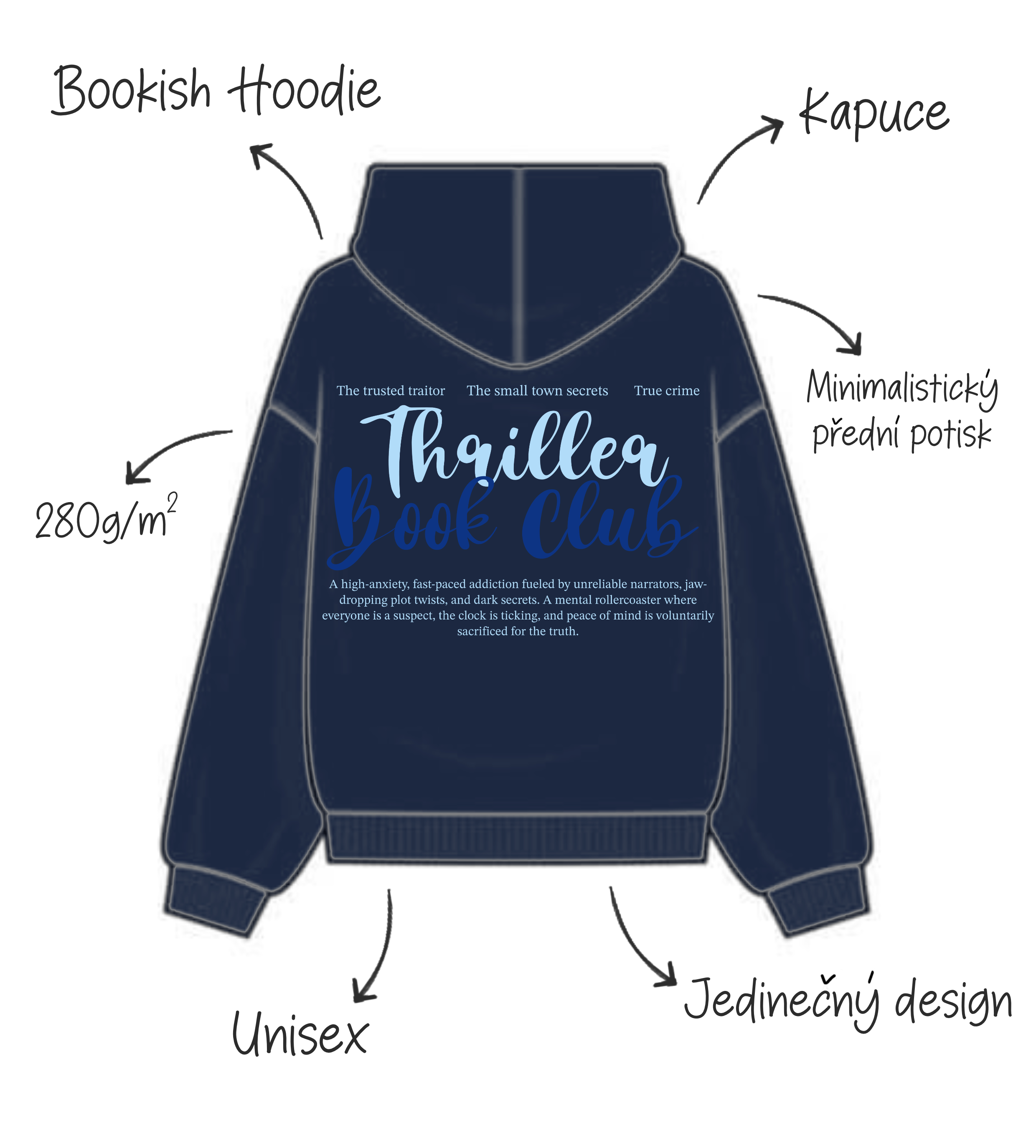 Thriller Book Club hoodie s kapucí